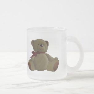 Caneca De Café Vidro Jateado Teddy Bear Cartoon