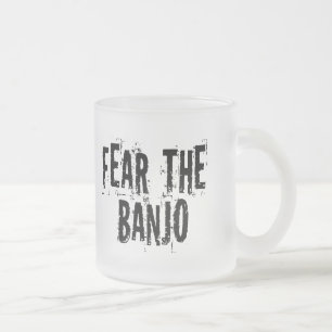Caneca De Café Vidro Jateado Tema o banjo
