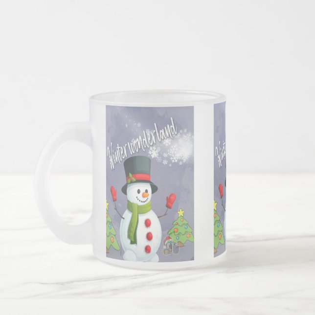 Caneca De Café Vidro Jateado Tempo para o inverno (Esquerda)