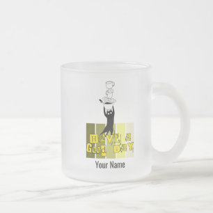 Caneca De Café Vidro Jateado Tenha um Bom Dia . HAGD01A 🐱