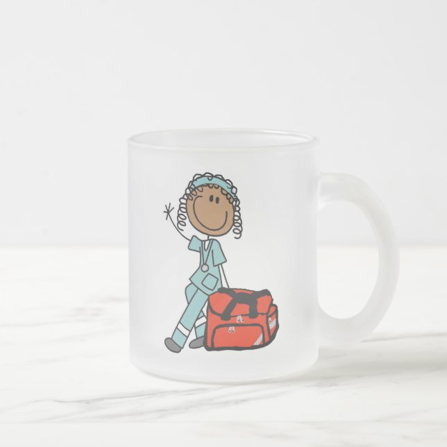 Caneca De Café Vidro Jateado Terapeuta respiratório fêmea ou EMT (Direita)