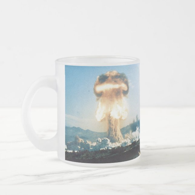 Caneca De Café Vidro Jateado Teste atômico de Knothole das consequências da (Esquerda)