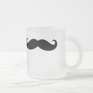 Caneca De Café Vidro Jateado Teste padrão engraçado dos pêlos faciais do bigode