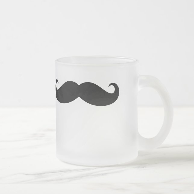 Caneca De Café Vidro Jateado Teste padrão engraçado dos pêlos faciais do bigode (Direita)