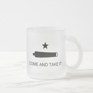 Caneca De Café Vidro Jateado Texas, Venha e Leve