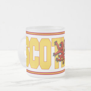 Caneca De Café Vidro Jateado Texto de Sinalizador da Escócia