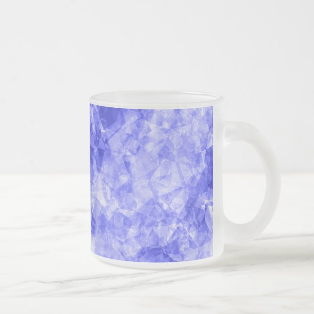 Caneca De Café Vidro Jateado Textura Azul Crumplada (Direita)