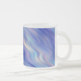 Caneca De Café Vidro Jateado Textura Azul de Glória