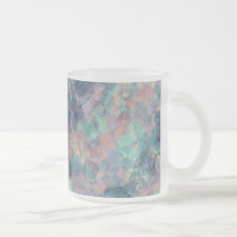 Caneca De Café Vidro Jateado Textura Azul Solar Cruzada