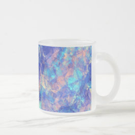 Caneca De Café Vidro Jateado Textura Azure Azure Azul Cruzada