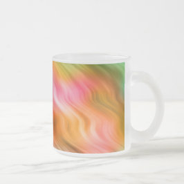 Caneca De Café Vidro Jateado Textura Colorida de Onda da Flor do Crane