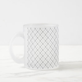 Caneca De Café Vidro Jateado Textura Geométrica Monocromática|Visualização de D