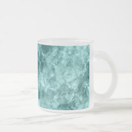 Caneca De Café Vidro Jateado Textura Teal Crumplada