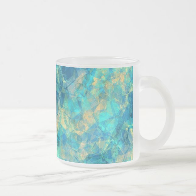 Caneca De Café Vidro Jateado Textura turquesa amassada (Direita)