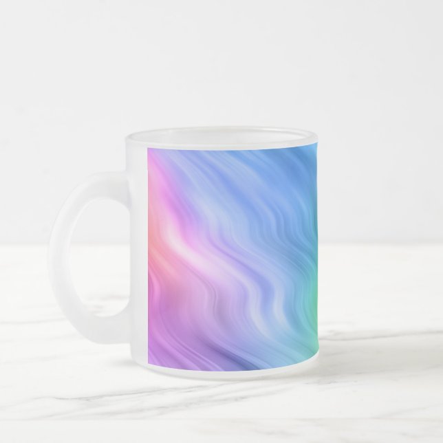 Caneca De Café Vidro Jateado Textura Wavy Azul Pansy (Esquerda)