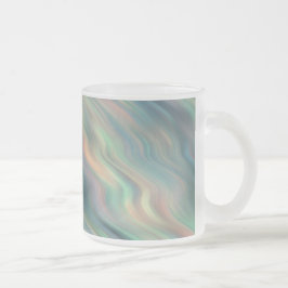 Caneca De Café Vidro Jateado Textura Wavy Iris Azul
