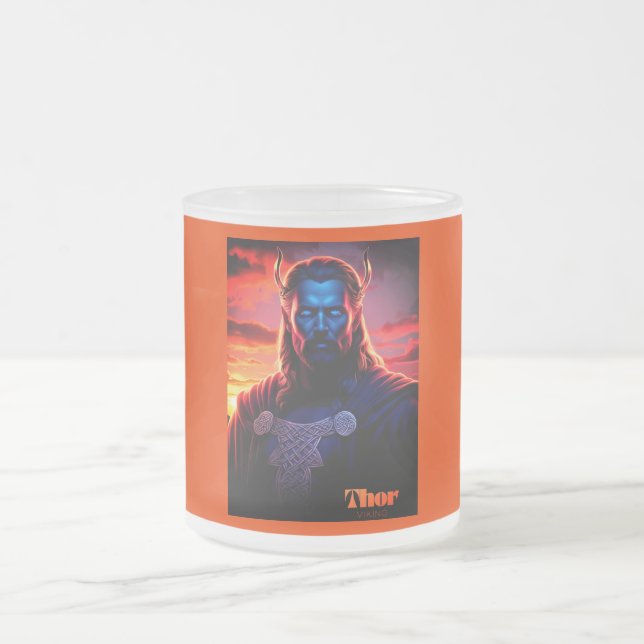CANECA DE CAFÉ VIDRO JATEADO THOR VIKING  (Centro)
