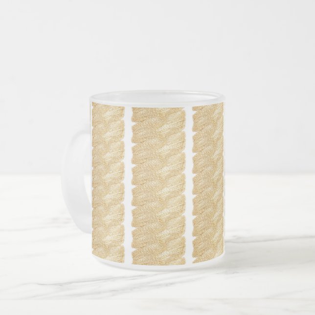 Caneca De Café Vidro Jateado Thread of Dourado Mug - Adiela Akoo (Frente Esquerda)
