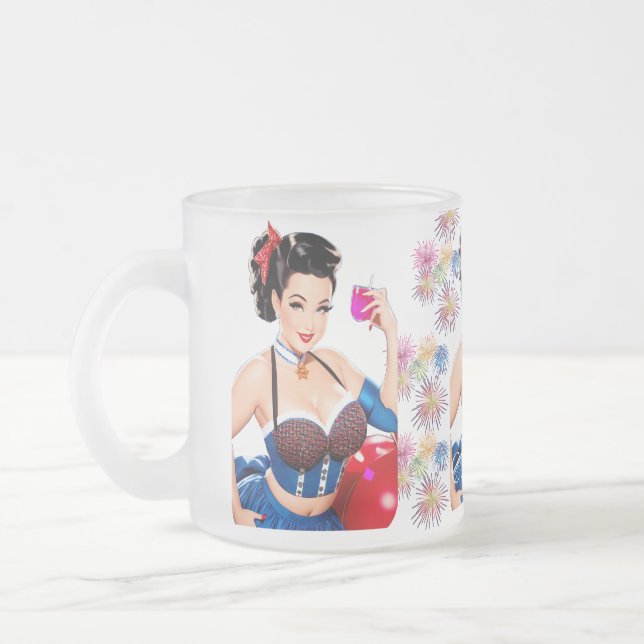 Caneca De Café Vidro Jateado Thunder_Cove da Garota do Coquetel (Esquerda)