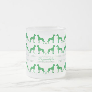 Caneca De Café Vidro Jateado Tigela do Dogge rotulada