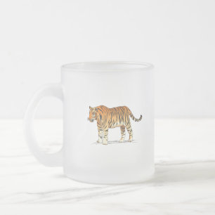 Caneca De Café Vidro Jateado Tigre Adulto