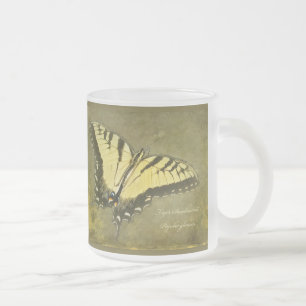 Caneca De Café Vidro Jateado Tigre Borboleta-do-Câncer - Papilio glaucus