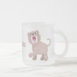 Caneca De Café Vidro Jateado Tigre Smilodon de Tigre de Saber