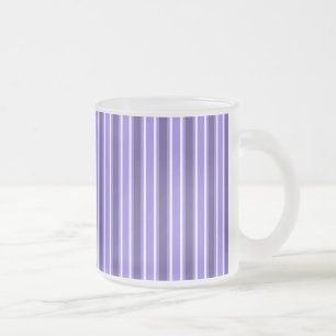 Caneca De Café Vidro Jateado Tiras de doces, púrpuras e brancas