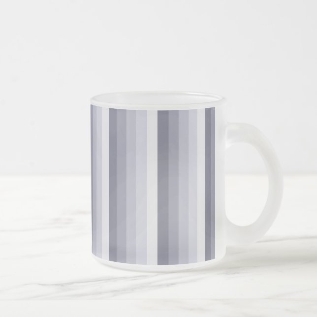 Caneca De Café Vidro Jateado Tiras de sombra cinza azul (Direita)