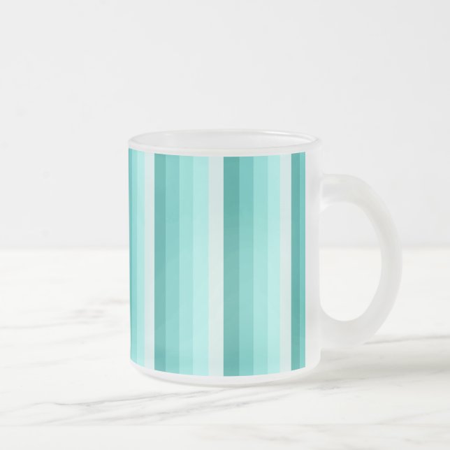 Caneca De Café Vidro Jateado Tiras de sombra turquesa (Direita)