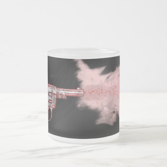 Caneca De Café Vidro Jateado tiro de amor. (Centro)