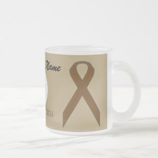 Caneca De Café Vidro Jateado Tmpl Castanho Padrão de Fita por Kenneth Yoncich