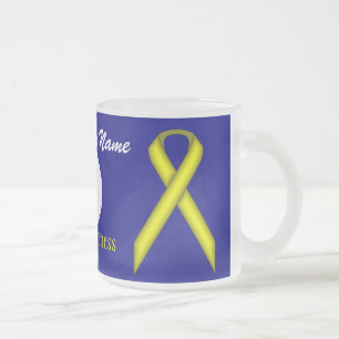 Caneca De Café Vidro Jateado Tmpl de fita padrão amarela de Kenneth Yoncich