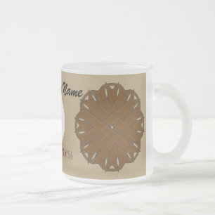 Caneca De Café Vidro Jateado Tmpl de Flower Brown por Kenneth Yoncich