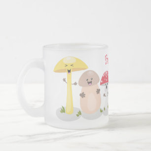 Caneca De Café Vidro Jateado Toadstool de cogumelo-do-kawaii