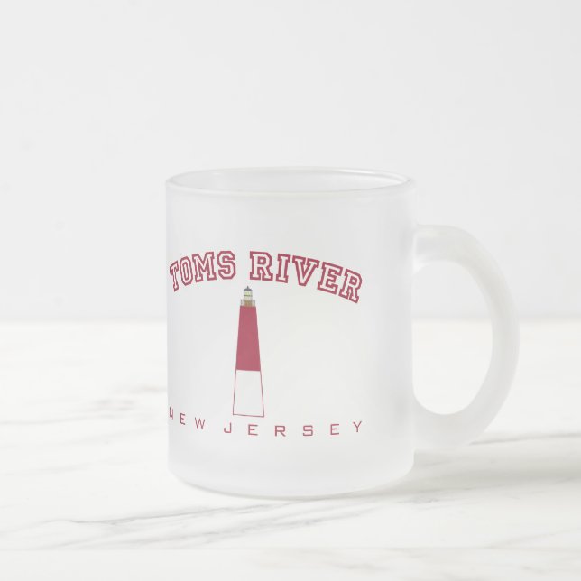 Caneca De Café Vidro Jateado Toms River - farol de Barnegat (Direita)