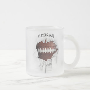 Caneca De Café Vidro Jateado Torn Fosco De Futebol