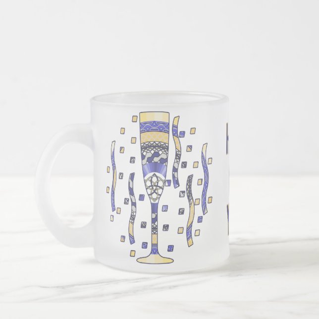 Caneca De Café Vidro Jateado Torrada de Ano Novo (Esquerda)