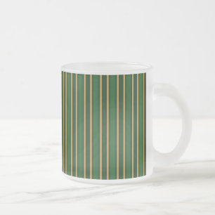 Caneca De Café Vidro Jateado Torres verdes e douradas