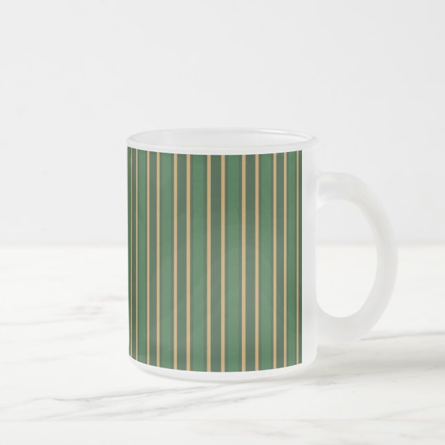 Caneca De Café Vidro Jateado Torres verdes e douradas (Direita)