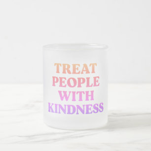 Caneca De Café Vidro Jateado Tratar Pessoas com bondade