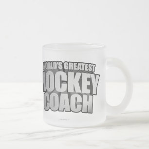 Caneca De Café Vidro Jateado Treinador de Hóquei do Mundo