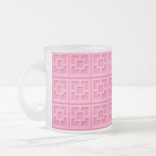 Caneca De Café Vidro Jateado Trellis Mug, Rosa