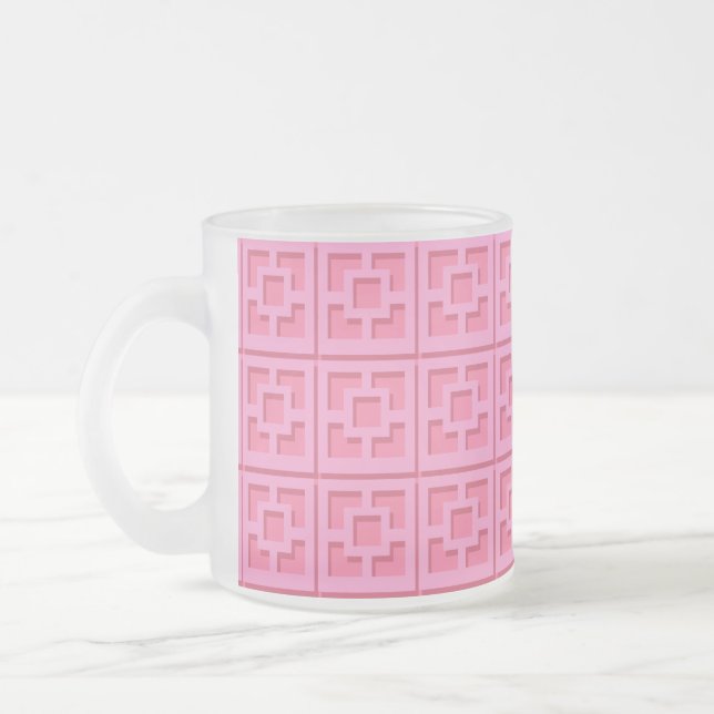 Caneca De Café Vidro Jateado Trellis Mug, Rosa (Esquerda)