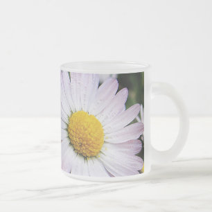 Caneca De Café Vidro Jateado Três margaridas bonitinhas