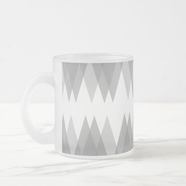 Caneca De Café Vidro Jateado triângulos de cinza (Esquerda)
