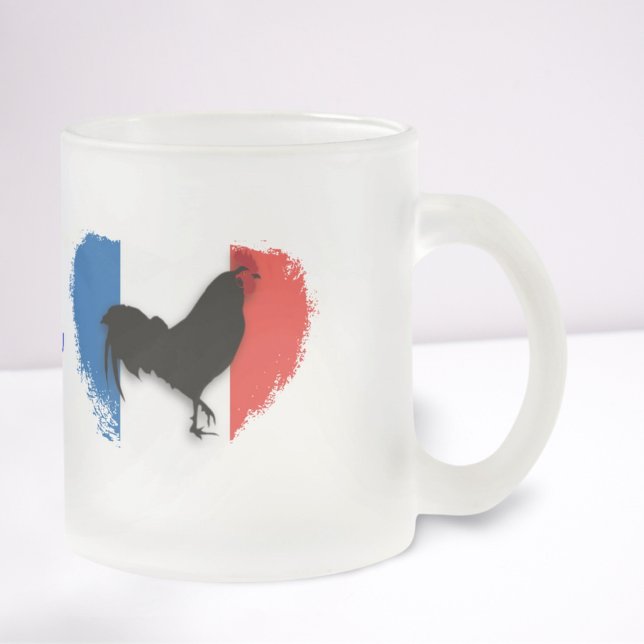 Caneca De Café Vidro Jateado Tricolor Rooster (Criador carregado)