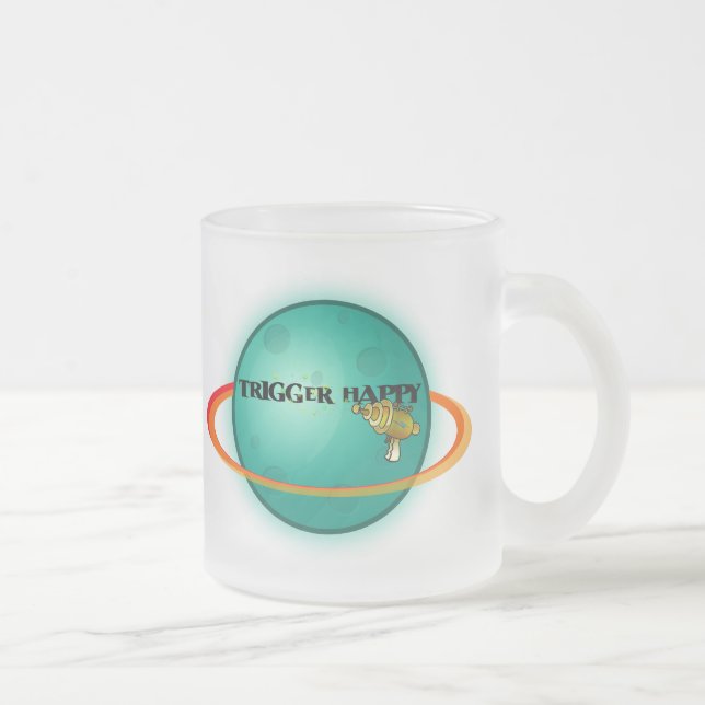 Caneca De Café Vidro Jateado Trigger Happy (Direita)