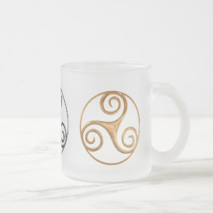 Caneca De Café Vidro Jateado Triskelions