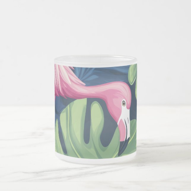 Caneca De Café Vidro Jateado Tropical Flamingo Glass (Centro)